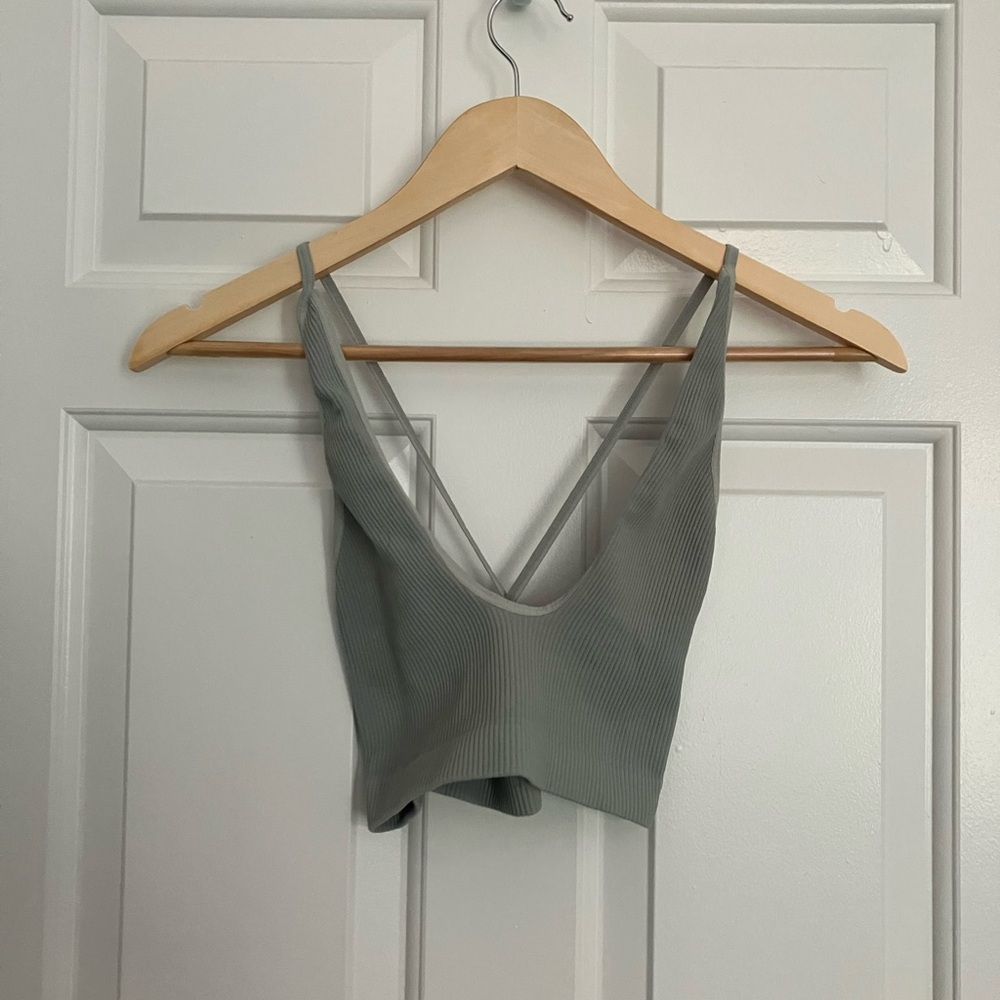 Free People Intimately Soft Gray Green Ribbed Bralette M/L